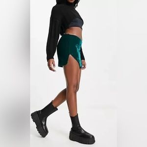 FREE PEOPLE Women's VELVET Mini Skirt Annalise SZ 8 Deep TEAL